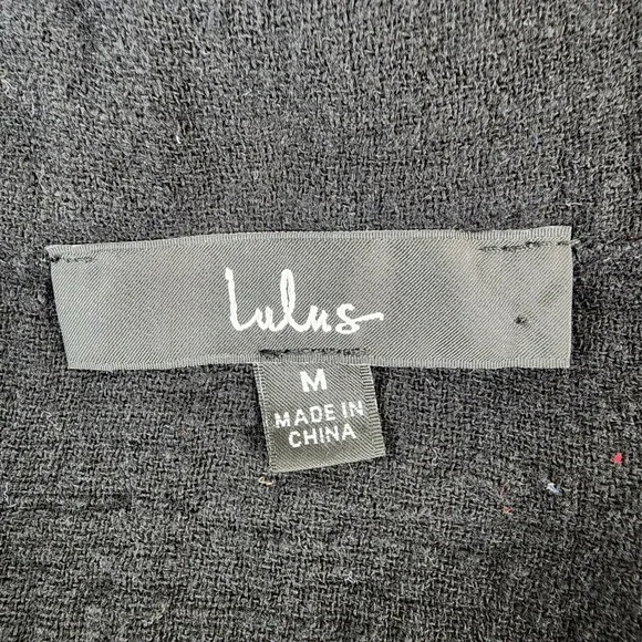 Lulus Black Long Sleeve Mini Dress Button Down Shirt Dress Medium - Picture 2 of 13